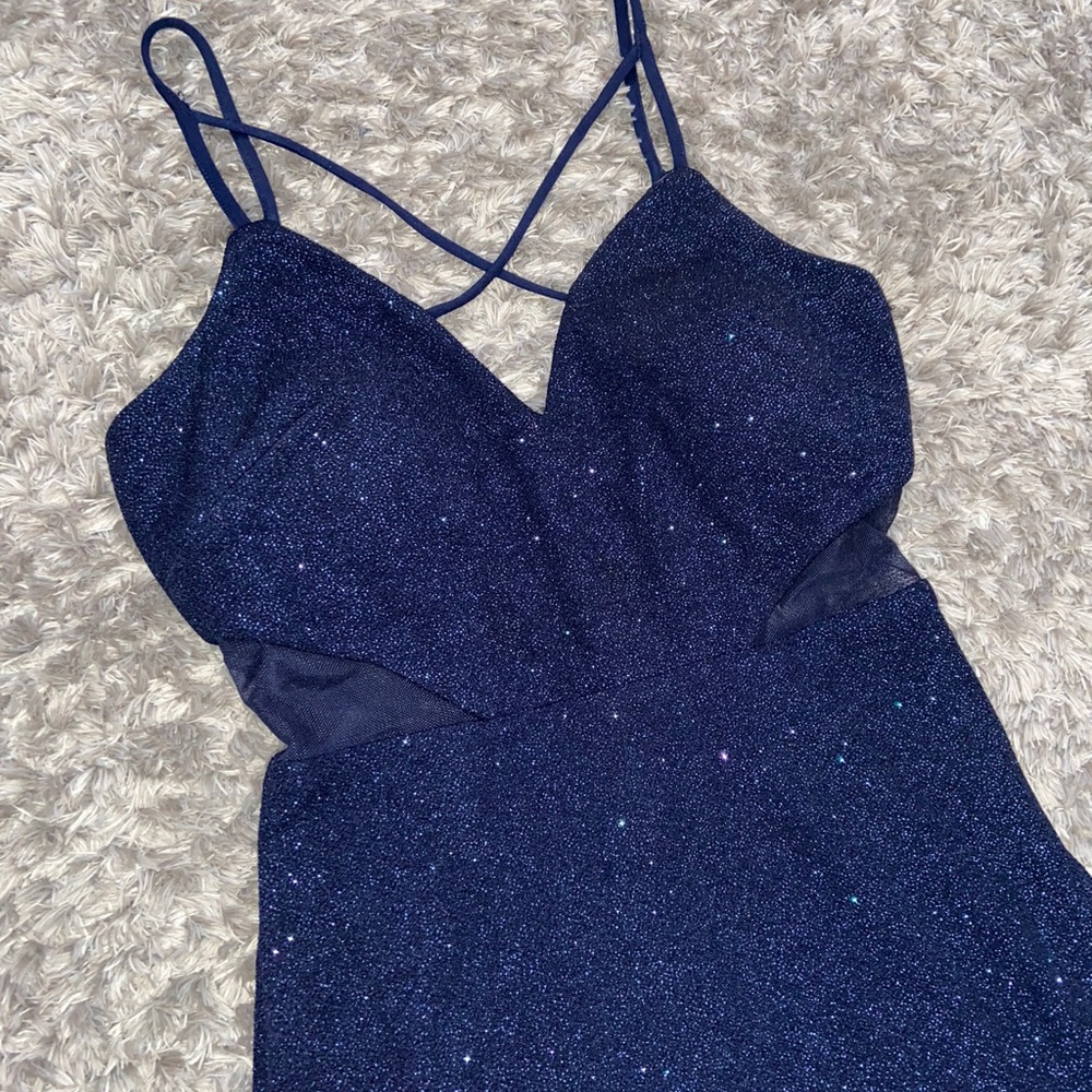 Fitted Spaghetti Strap Prom Dress with Slit